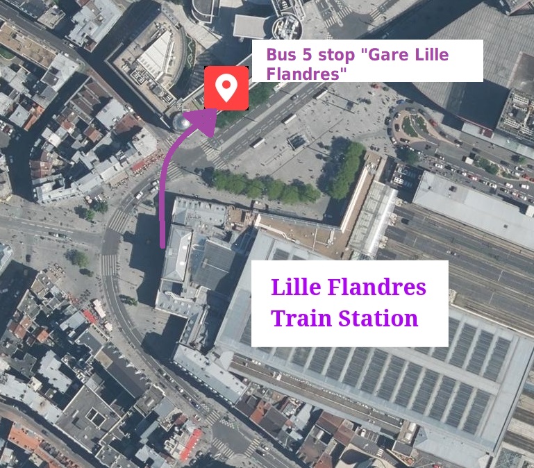 Bus stop Line 5 near Gare Lille Flandres